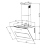 electriQ 60cm Angled Chimney Cooker Hood - Black