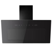 electriQ 90cm Angled Chimney Cooker Hood with Front Filter - Black
