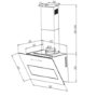 electriQ 90cm Angled Hood with Hob to Hood Connection - Black