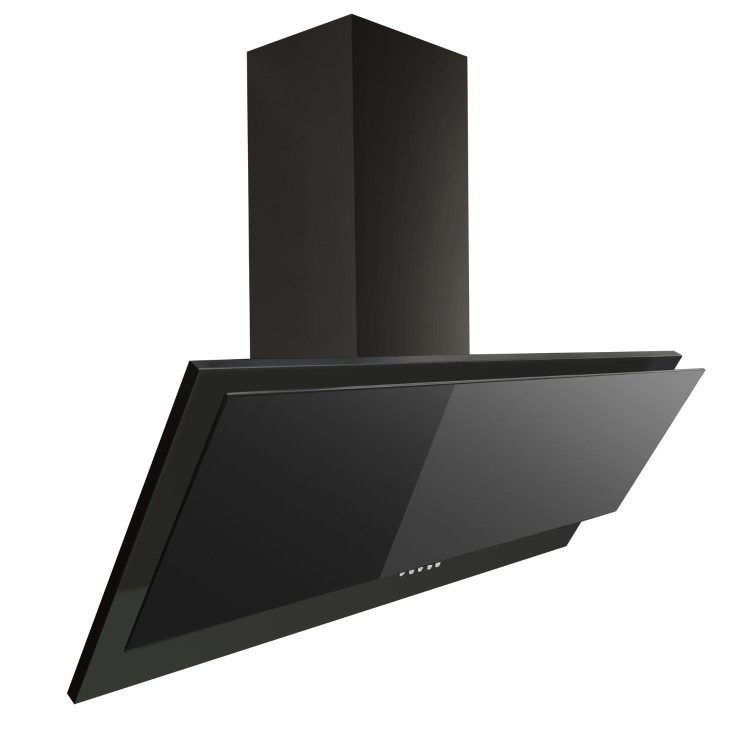 electriQ 90cm Angled Chimney Cooker Hood - Black
