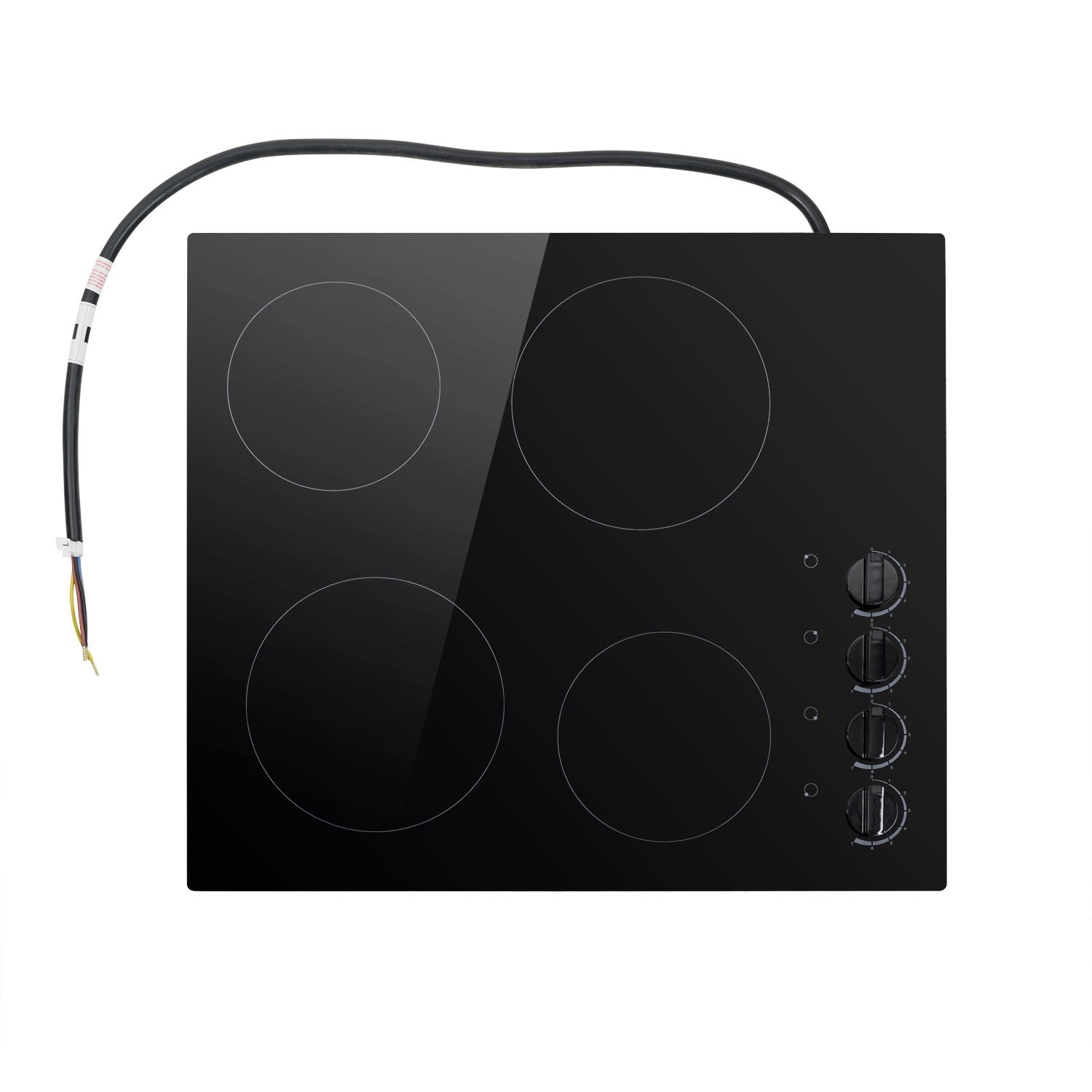 electriQ 60cm 4 Zone Ceramic Hob with Knob Controls eiqc60kv3