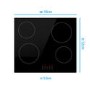 Refurbished electriQ eiQC60TOUCH 60cm 4 Zone Touch Control Ceramic Hob Black