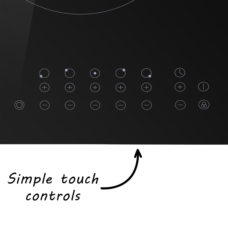 GRADE A1 - electriQ 77cm 5 Zone Touch Control Ceramic Hob