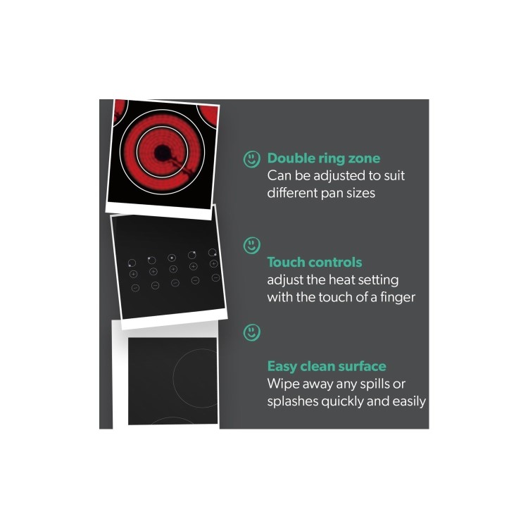 electriQ 77cm 5 Zone Touch Control Ceramic Hob