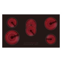 GRADE A1 - electriQ 90cm 5 Zone Ceramic Hob with Extended Zone