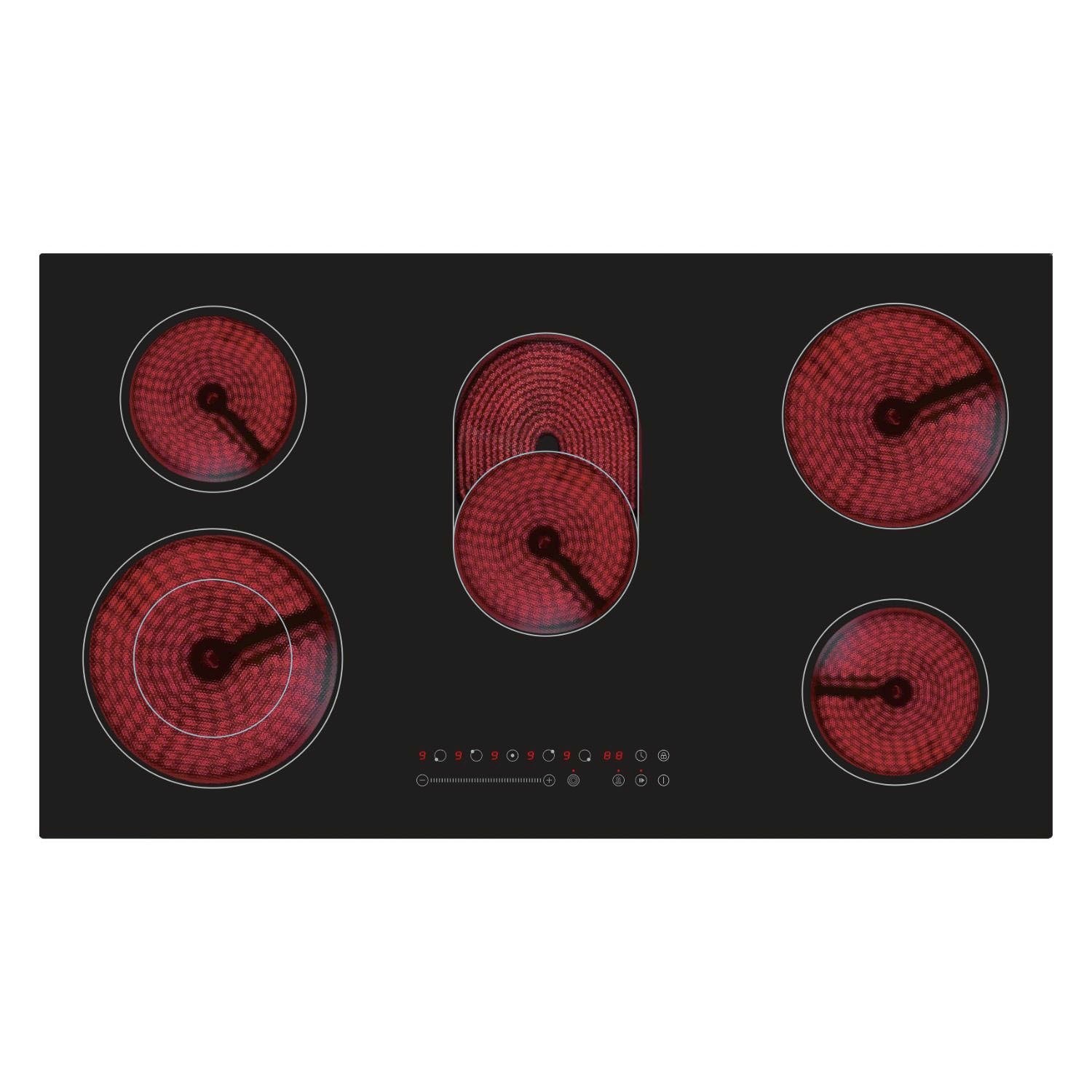 90cm 5 Zone Ceramic Hob Extended Zone
