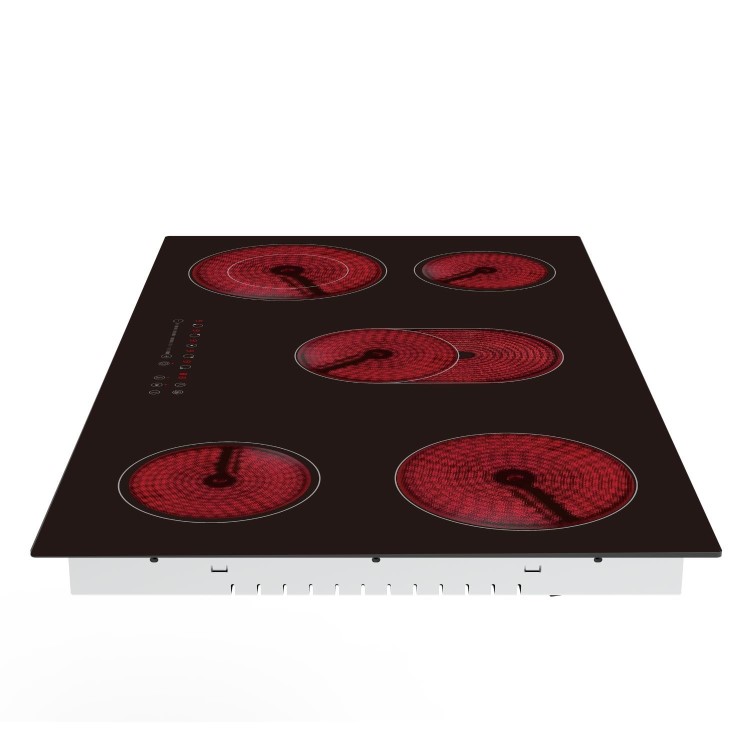 electriQ 90cm 5 Zone Ceramic Hob - Black