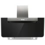 electriQ 90cm Angled Cooker Hood - Black Glass and Stainless Steel