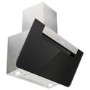 electriQ 90cm Angled Cooker Hood - Black Glass and Stainless Steel