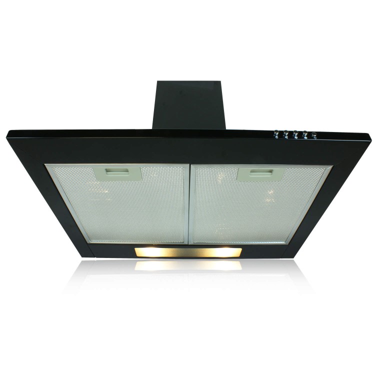 electriQ 60cm Traditional Chimney Cooker Hood in Satin Black