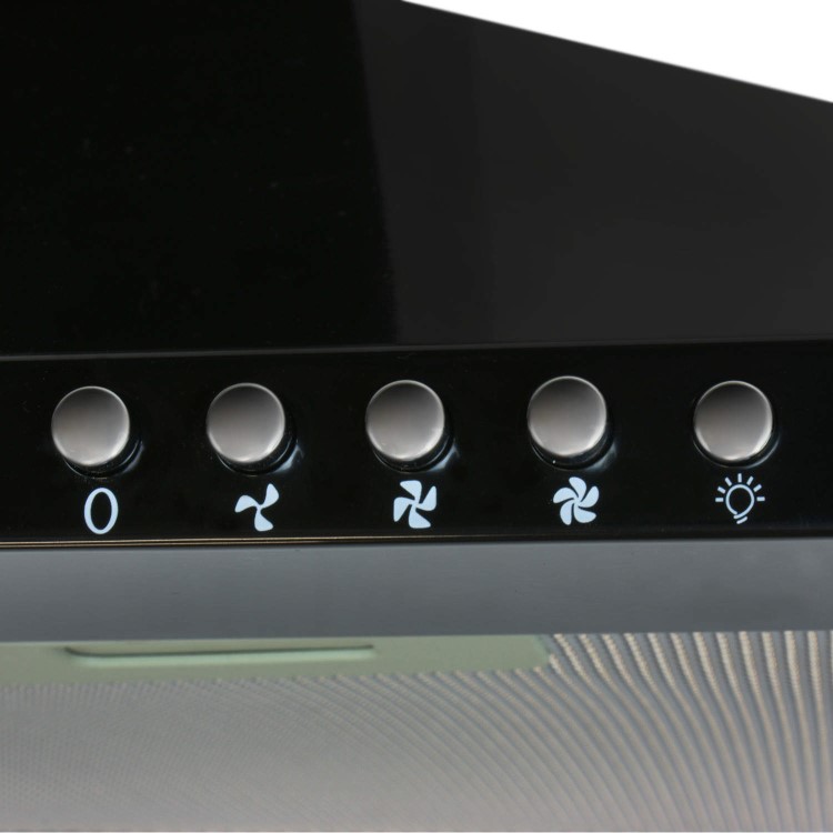 electriQ 60cm Traditional Chimney Cooker Hood in Satin Black