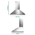 electriQ 60cm Traditional Chimney Cooker Hood - Stainless Steel