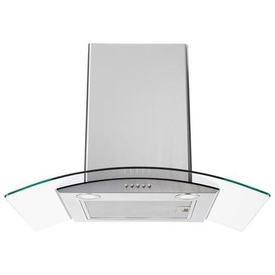 70cm Curved Glass Chimney Cooker Hood in Stainless Steel