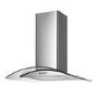 electriQ 80cm Curved Glass Stainless Steel Chimney Cooker Hood  -  5 Year warranty