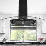 GRADE A3 - electriQ 90cm Curved Glass Island Cooker Hood Black - 5 Year warranty