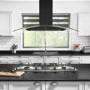 GRADE A3 - electriQ 90cm Curved Glass Island Cooker Hood Black - 5 Year warranty