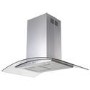 electriQ 90cm Curved Glass Island Cooker Hood - Stainless Steel