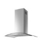 Refurbished electriQ eiQCURVISL90SS 90cm Curved Glass Island Cooker Hood Stainless Steel