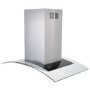 Refurbished electriQ eiQCURVISL90SS 90cm Curved Glass Island Cooker Hood Stainless Steel