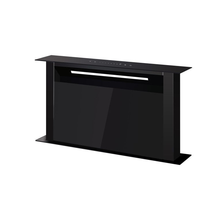 GRADE A1 - electriQ 60cm Downdraft Cooker Hood - Black