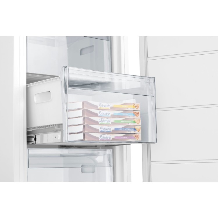 electriQ 235 Litre 177cm Integrated In Column Freezer with Sliding Door Hinge