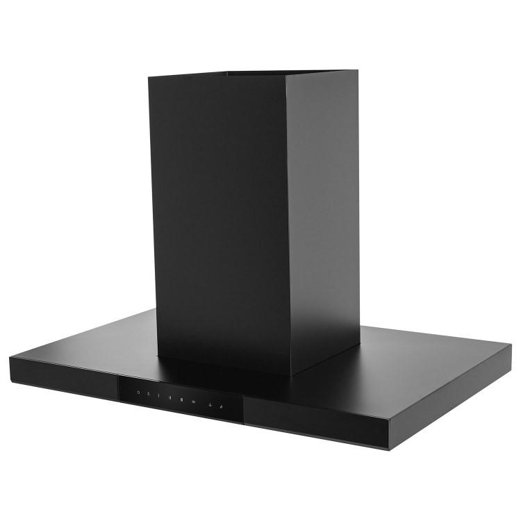 electriQ 90cm Island Hood with Hob to Hood Connection – Black