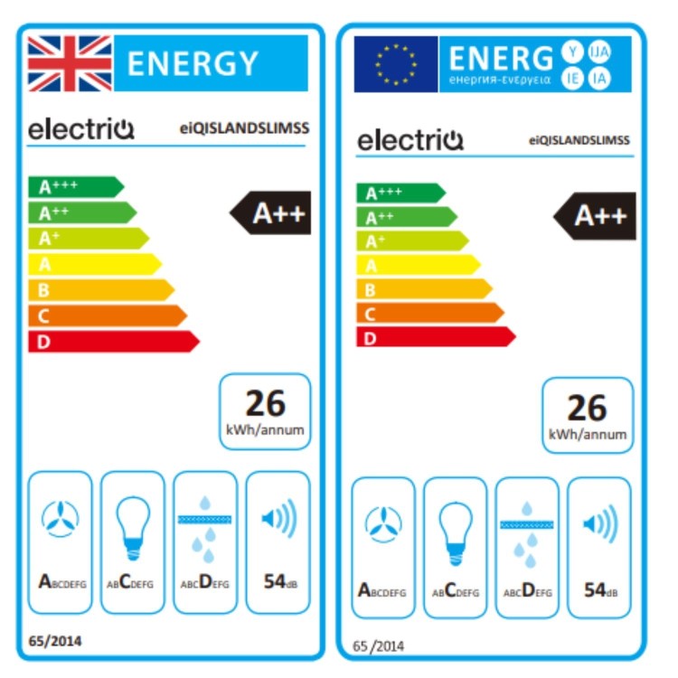 electriQ 90cm Slimline Island Hood - Stainless Steel