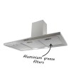GRADE A2 - electriQ 90cm Traditional Stainless Steel Chimney Cooker Hood