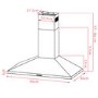 electriQ 90cm Traditional Stainless Steel Chimney Cooker Hood - 5 Year warranty