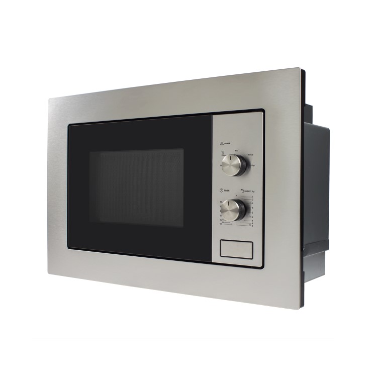 GRADE A2 - electriQ 20L Built in Standard Solo Microwave in Stainless Steel
