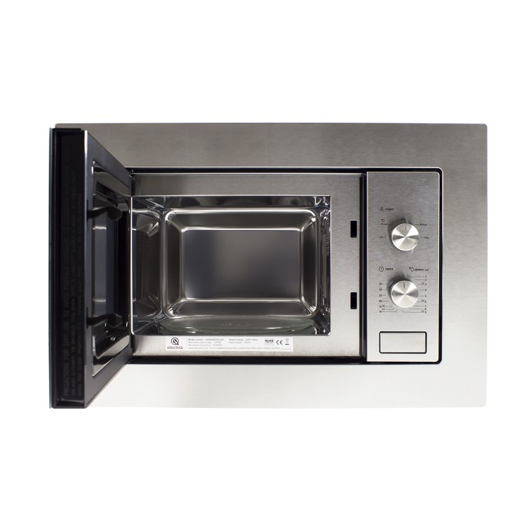 GRADE A2 - electriQ 20L Built in Standard Solo Microwave in Stainless Steel
