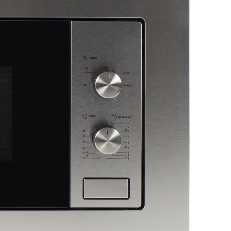 GRADE A2 - electriQ 20L Built in Standard Solo Microwave in Stainless Steel