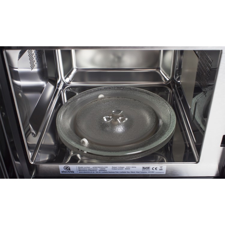 GRADE A2 - electriQ 20L Built in Standard Solo Microwave in Stainless Steel