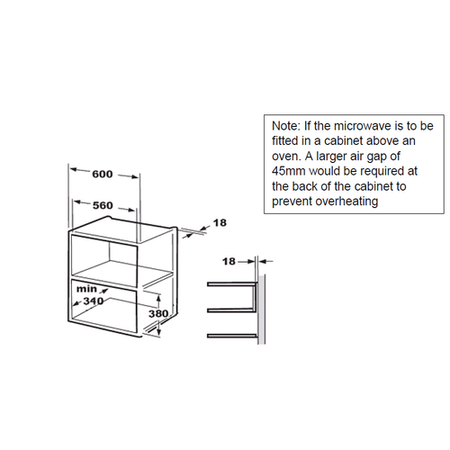 GRADE A2 - electriQ 20L Built in Standard Solo Microwave in Stainless Steel