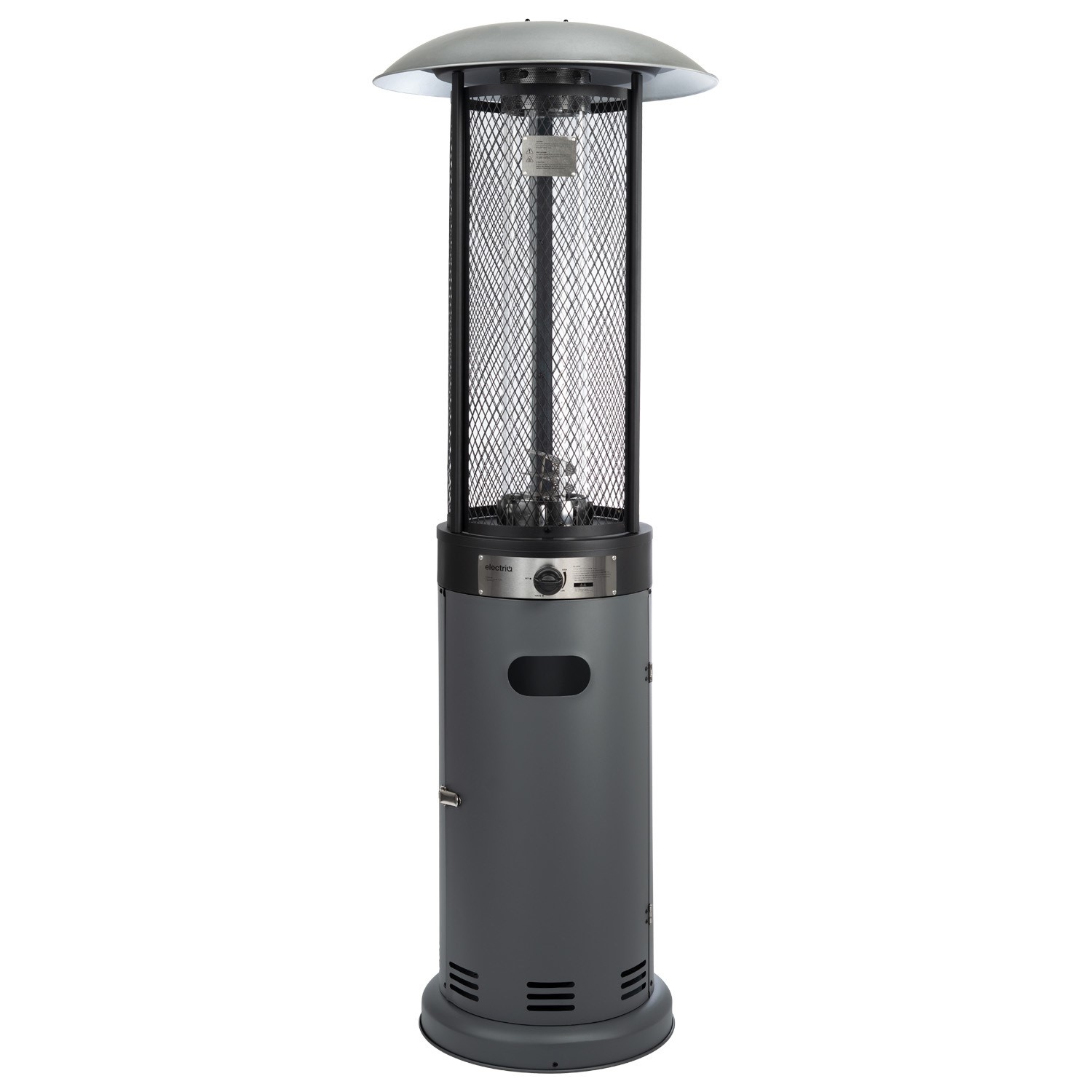 Outdoor Freestanding Gas Patio Heater in Grey with Free Cover