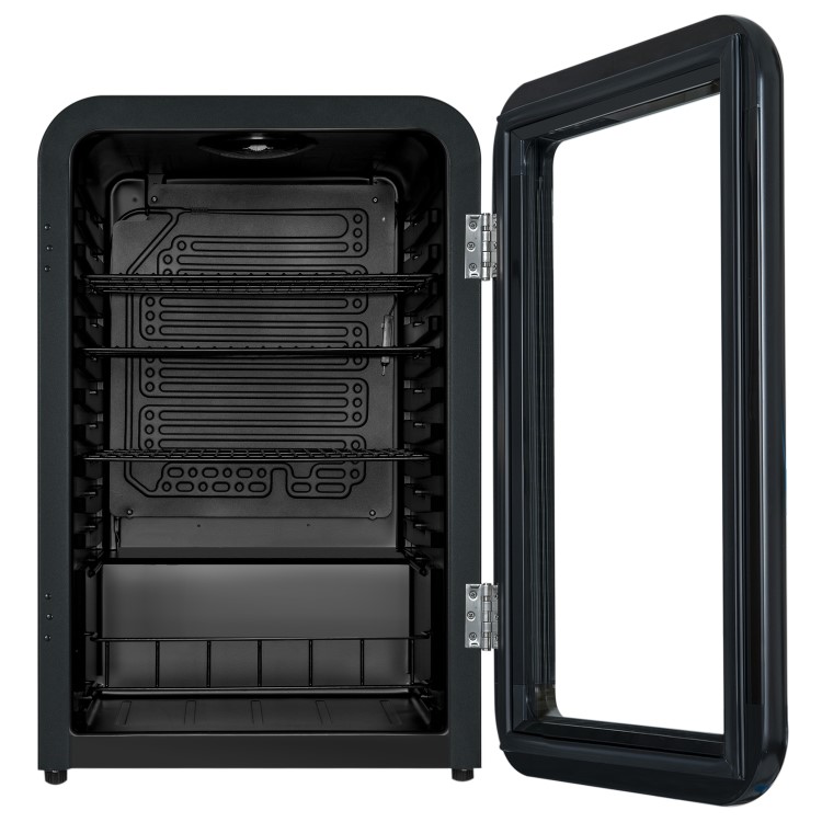 electriQ 115 Litre Retro Drinks Fridge - Matt Black