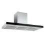 GRADE A1 - electriQ 100cm Slimline Box Touch Control Chimney Cooker Hood - Black Glass Front-