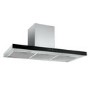 Refurbished electriQ eiQSLIM100TOUCH 100cm Slimline Box Touch Control Chimney Cooker Hood Black Glass Front