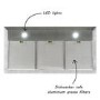 GRADE A1 - electriQ 100cm Slimline Box Touch Control Chimney Cooker Hood - Black Glass Front-