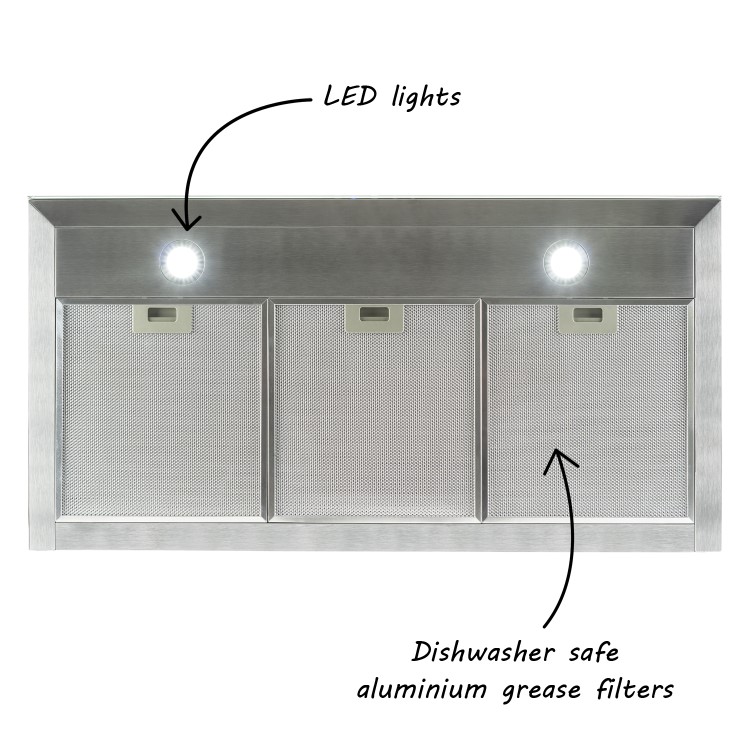 GRADE A1 - electriQ 100cm Slimline Box Touch Control Chimney Cooker Hood - Black Glass Front-