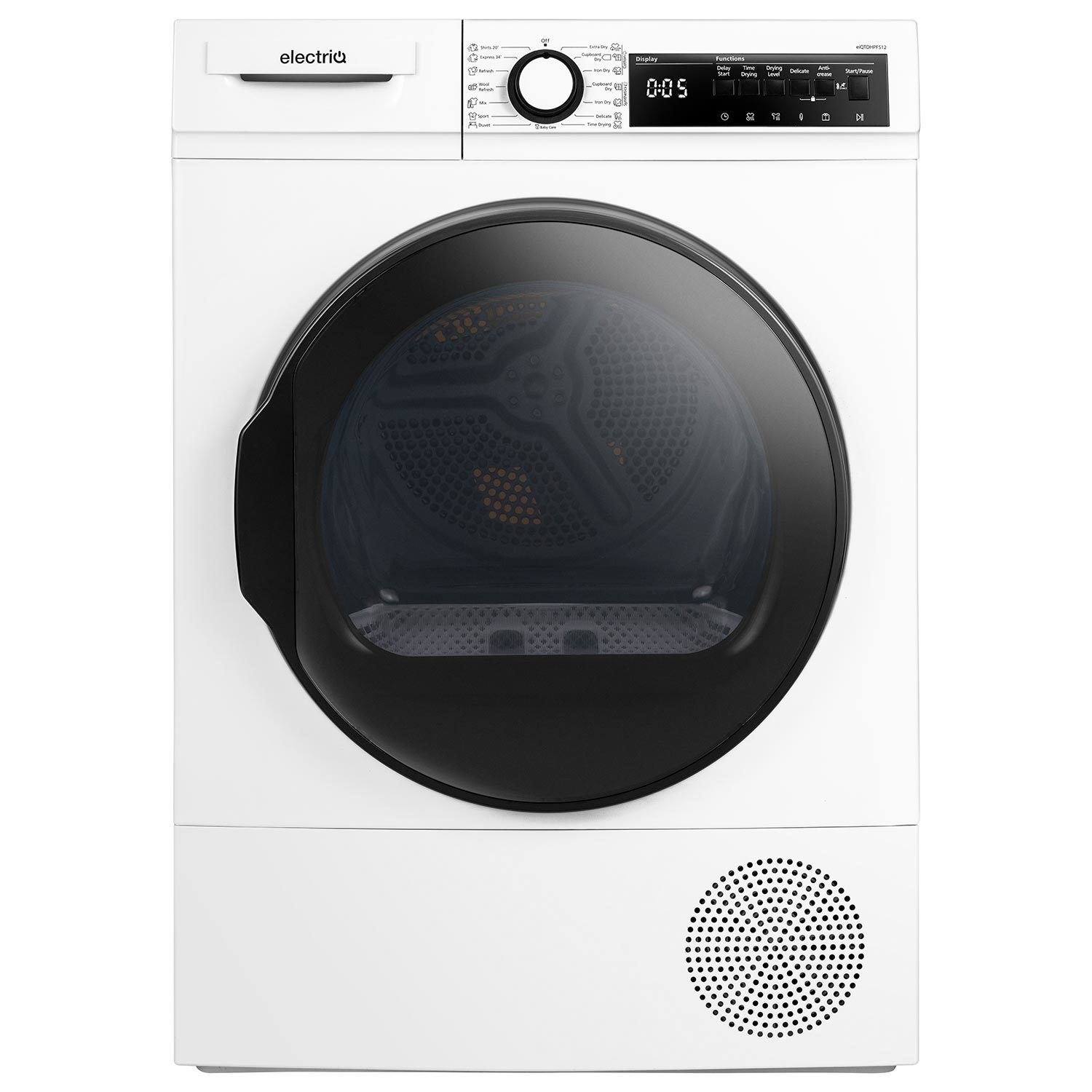 electriQ 12kg Heat Pump Tumble Dryer - White