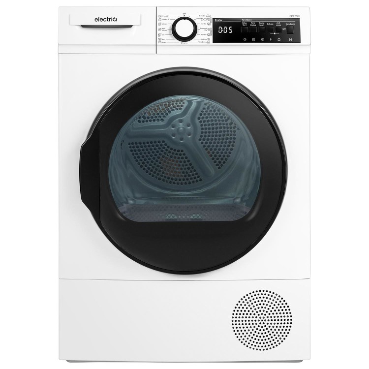 Refurbished electriQ eiQTDHPFS12 Freestanding Heat Pump 12KG Tumble Dryer White