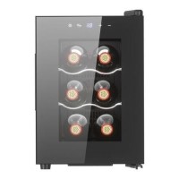 electriQ 6 Bottle Thermoelectric Freestanding Wine Cooler - Black