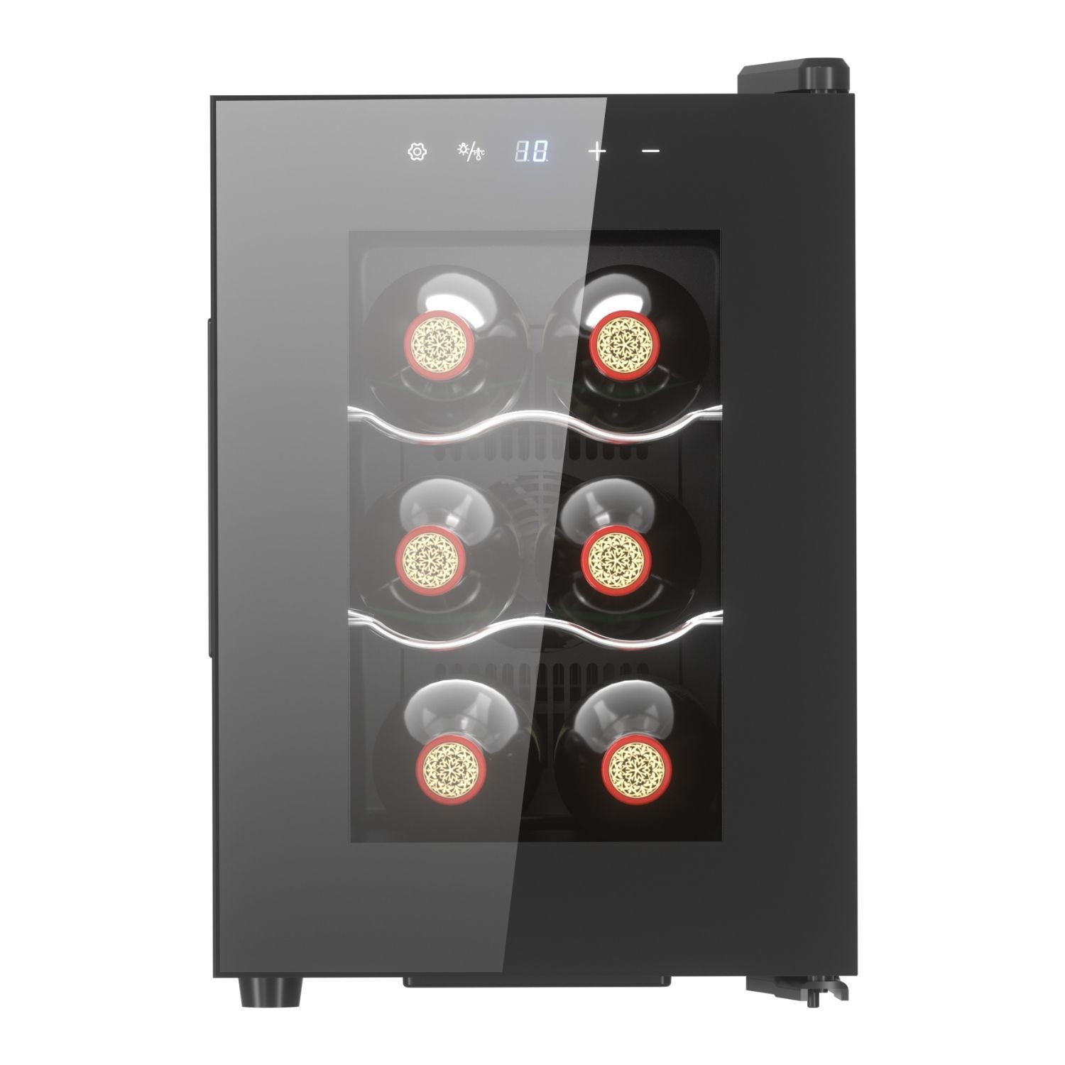 6 Bottle Thermoelectric Cooler Compact Countertop Mini Fridge