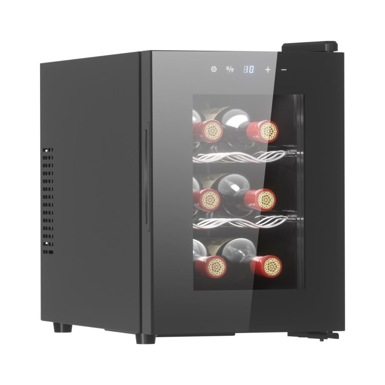electriQ 6 Bottle Thermoelectric Wine Cooler - Compact Countertop Mini Wine Fridge