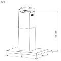 electriQ 90cm Slimline Island Cooker Hood - Stainless Steel
