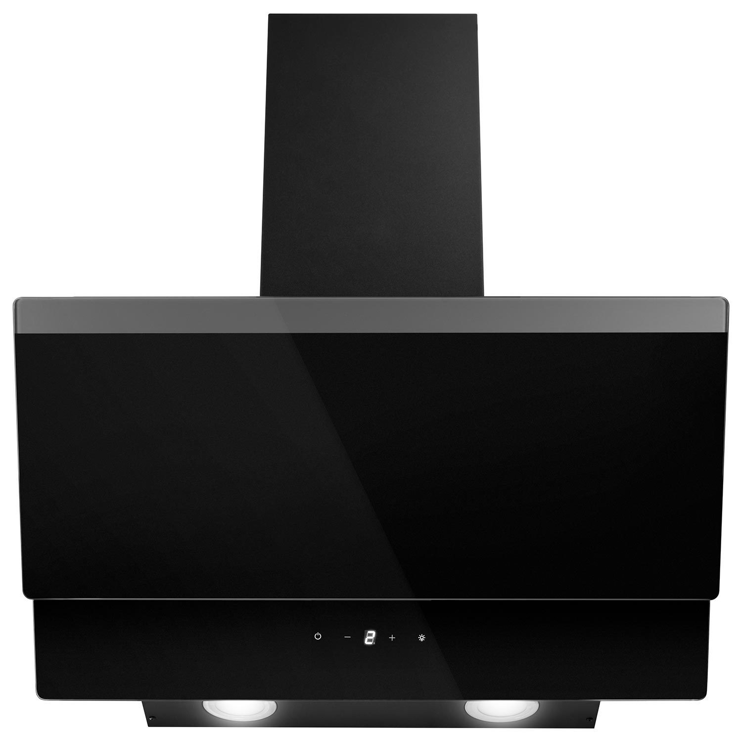 electriQ 60cm Angled Hood with Touch Control - Black