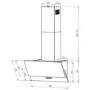 electriQ 60cm Angled Hood with Touch Control - Slate Grey
