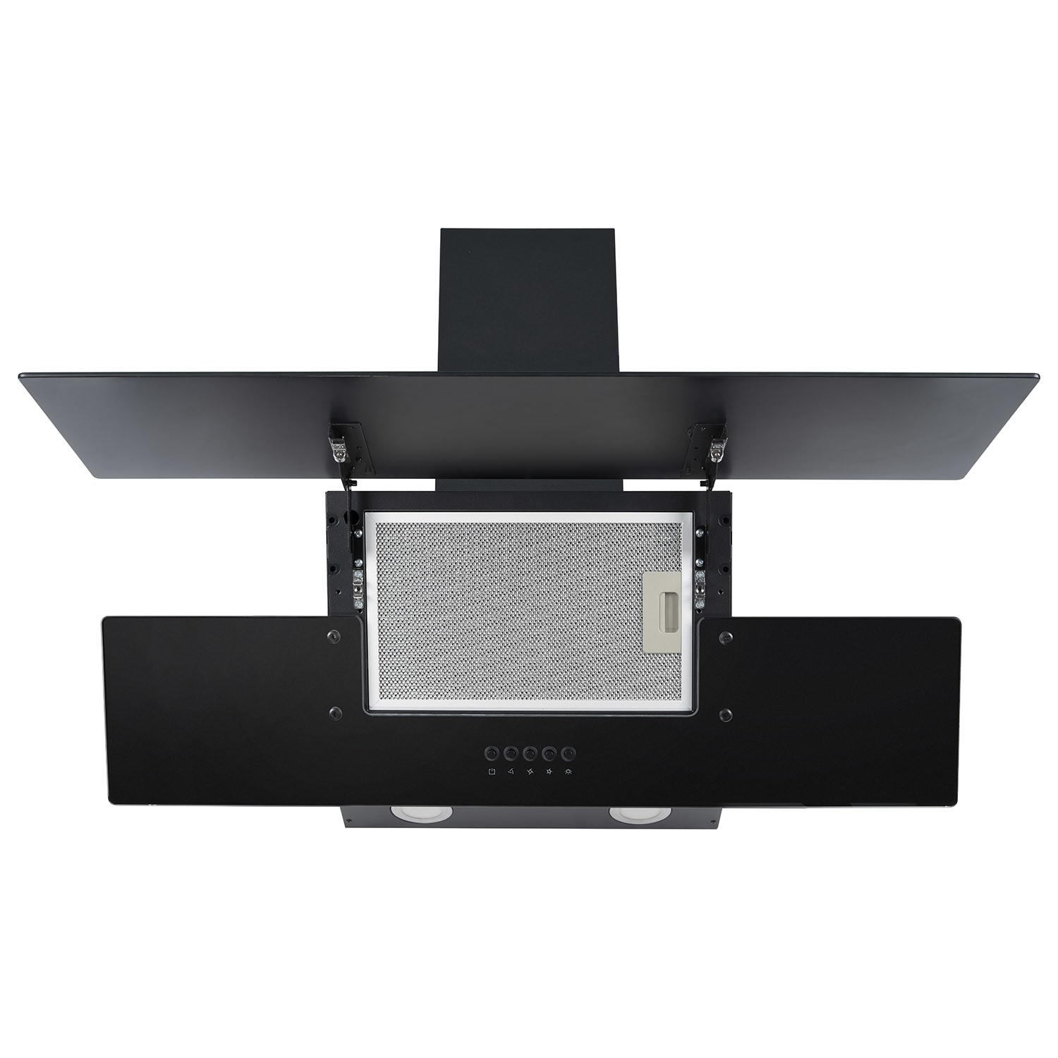 electriQ 90cm Angled Chimney Cooker Hood - Black Glass electriQ 90cm Angled Chimney Cooker Hood - Black Glass