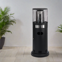 electriQ Outdoor Freestanding Bullet Gas Heater - Black